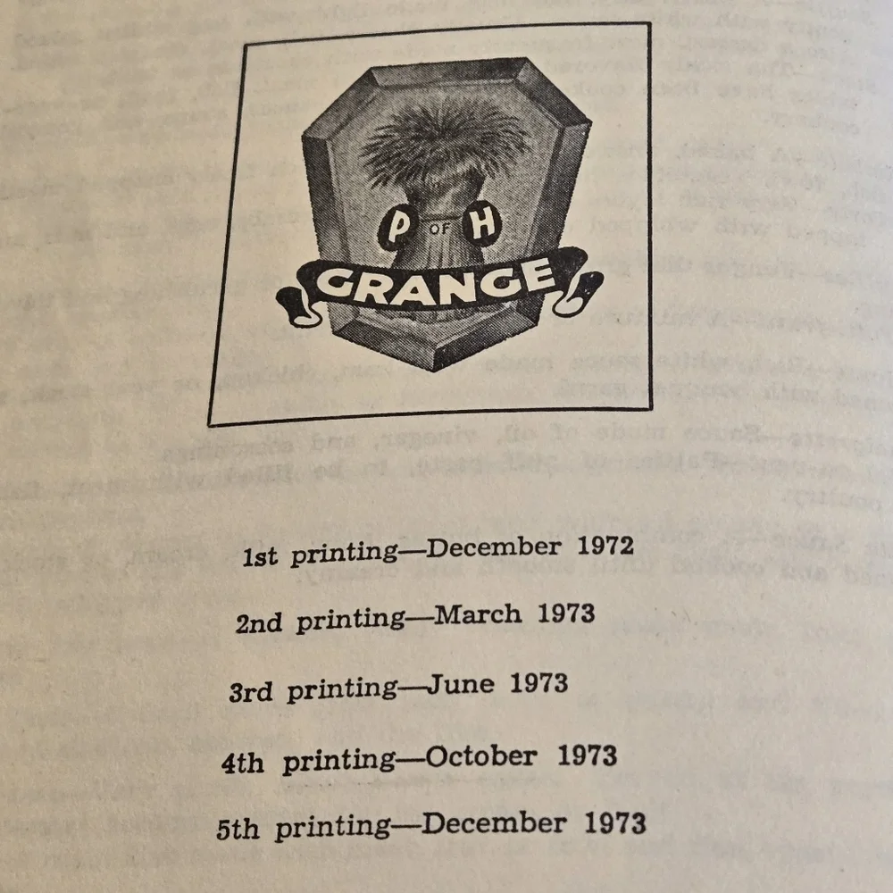 Vintage (1972) Grange Pennsylvania State Cookbook 536 Pages Over 1500 Recipes